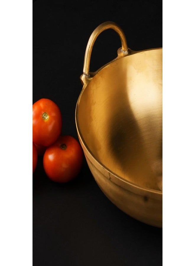 80's Cookware مقلاة كاداي برونزية تقليدية من الثمانينيات، سعة 3 لترات، مصنوعة من البرونز/كانسا، ذات خصائص غذائية عالية/غير سامة - 10 بوصات - Image 3
